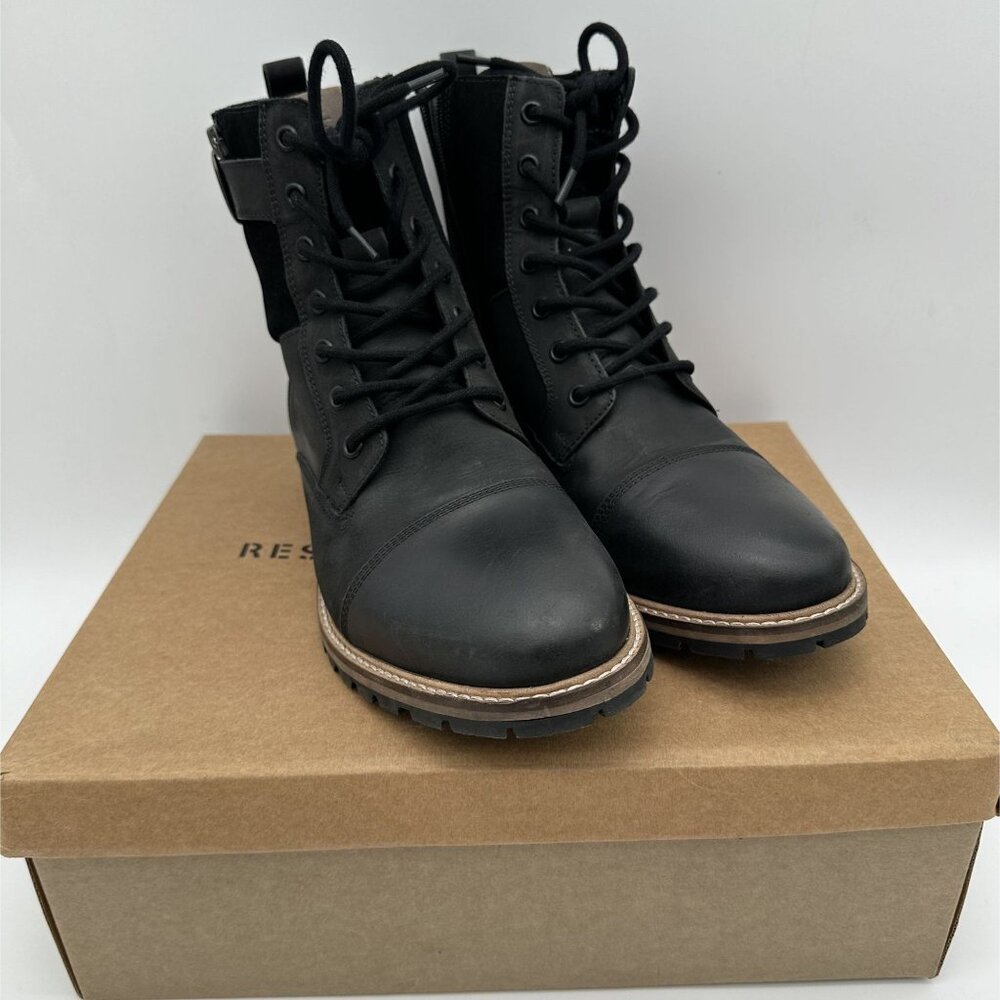 Reserved Black Leather Combat Boots Size 10